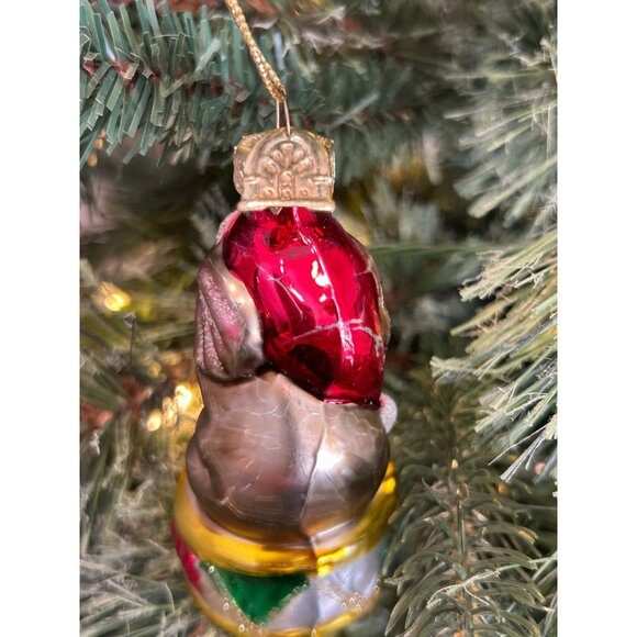 Vintage Thomas Pacconi Circus Elephant Ornament Handpainted Glass READ - Picture 3 of 5